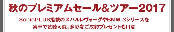 ソニックデザイン - 秋のプレミアムセール＆ツアー2017