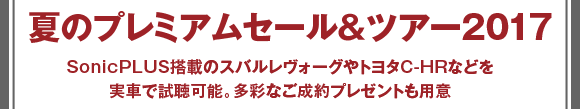 ソニックデザイン - 夏のプレミアムセール＆ツアー2017